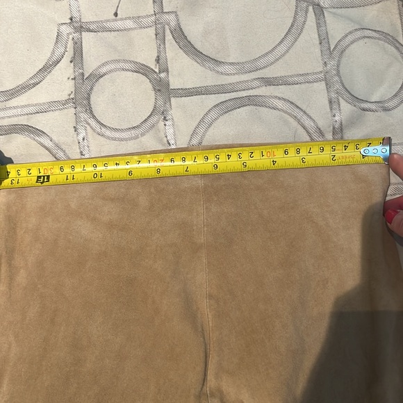 Vince lamb leather tan colored size small lStretch Suede Split Hem Crop Legging - Picture 4 of 4